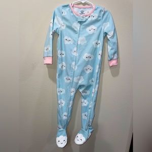 Carter's - Toddler 1 piece footed zipper pajama winter warm fleece blue
